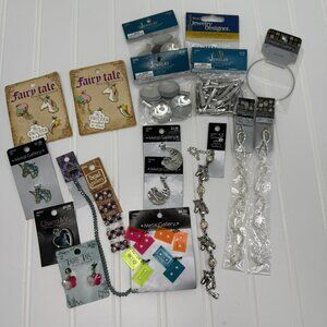 Lot Of Jewelry Making Supplies Beads Unicorns Sloth Rhinestones Cassette Tapes